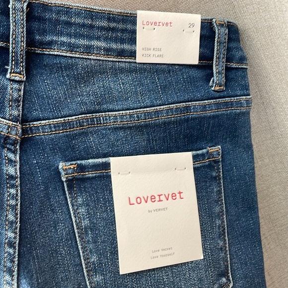 Lovervet Dark Wash High Rise Kick Flare Jeans. Size 29. NWT - Picture 6 of 7